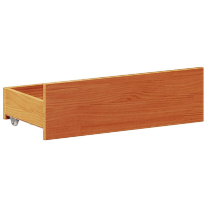 Bed Frame without Mattress with Headboard Wax Brown 140x200 cm Solid Wood Pine