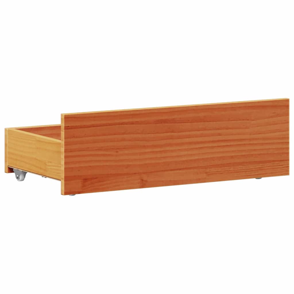 Bed Frame without Mattress with Headboard Wax Brown 90x190 cm Single Solid Wood Pine