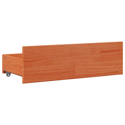 Bed Frame without Mattress with Drawers Wax Brown 140x200 cm Solid Wood Pine