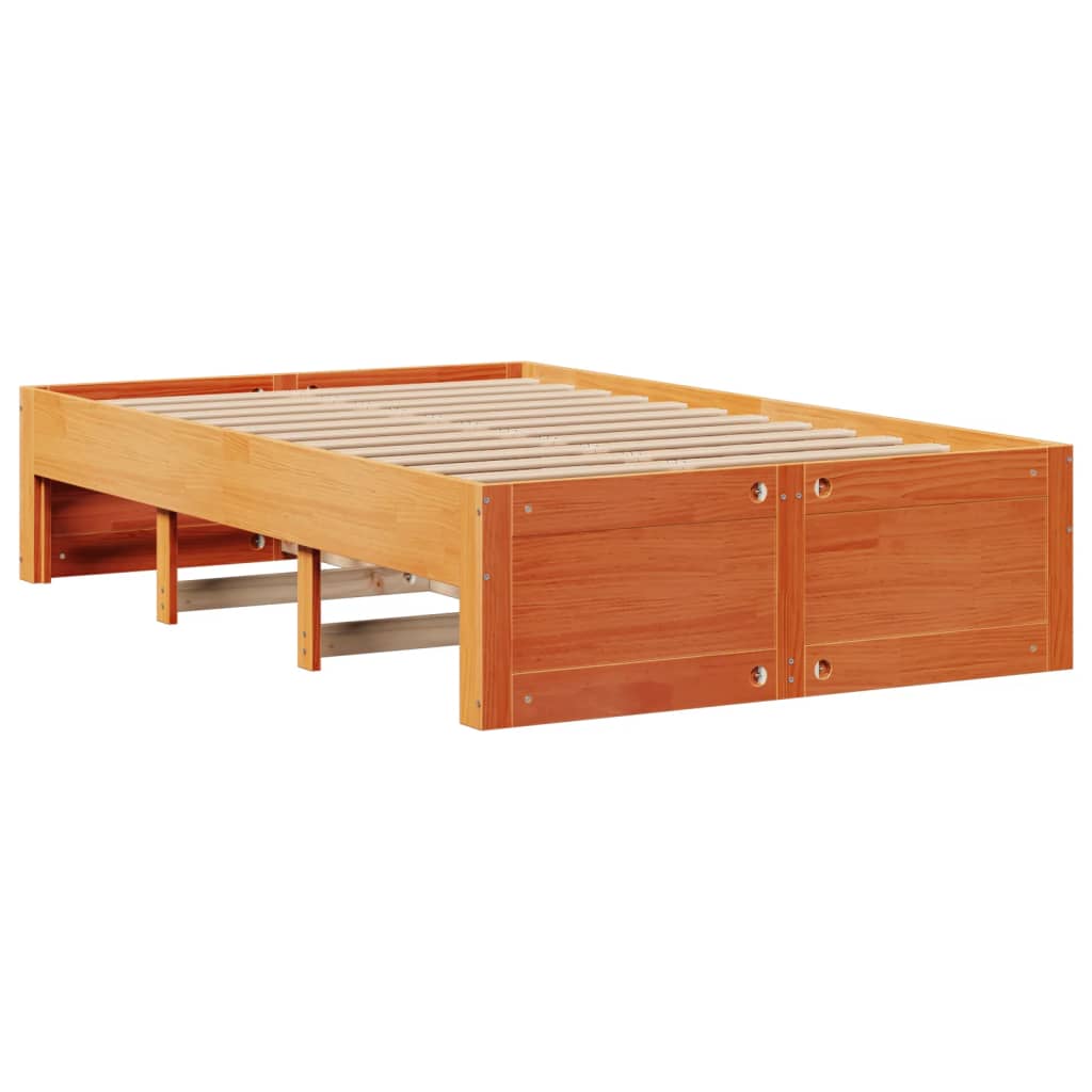 Bed Frame without Mattress with Drawers Wax Brown 120x200 cm Solid Wood Pine