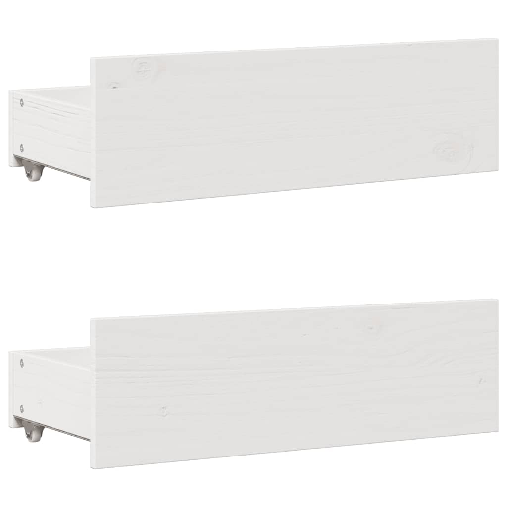 Bed Frame without Mattress with Drawers White 90x200 cm Solid Wood Pine