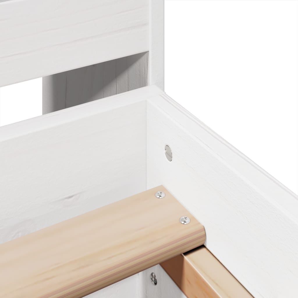 Bed Frame without Mattress White 150x200 cm King Size Solid Wood Pine