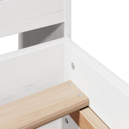 Bed Frame without Mattress White 150x200 cm King Size Solid Wood Pine