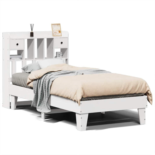 Bed Frame without Mattress White 90x200 cm Solid Wood Pine