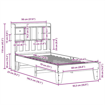 Bed Frame without Mattress White 90x190 cm Single Solid Wood Pine
