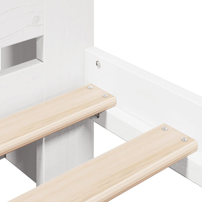 Bookcase Bed without Mattress White 180x200 cm Super King Solid Wood Pine