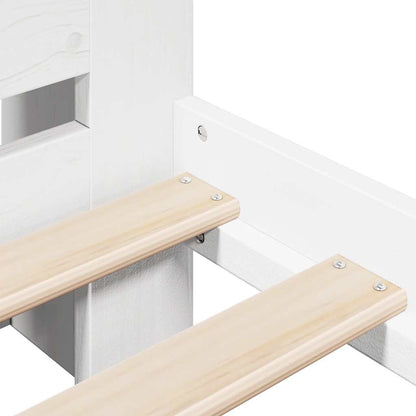 Bookcase Bed without Mattress White 140x190 cm Solid Wood Pine