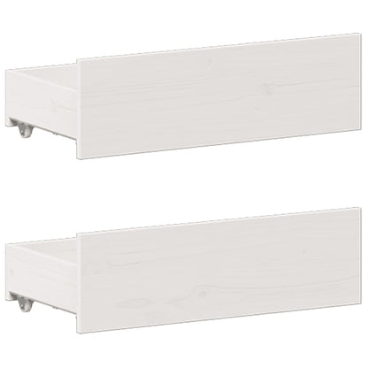 Bookcase Bed without Mattress White 150x200 cm King Solid Wood Pine