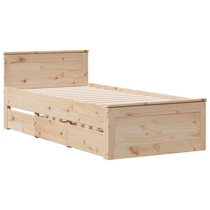 Bookcase Bed without Mattress 90x200 cm Solid Wood Pine