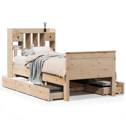 Bookcase Bed without Mattress 90x190 cm Single Solid Wood Pine