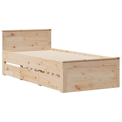 Bookcase Bed without Mattress 90x190 cm Single Solid Wood Pine