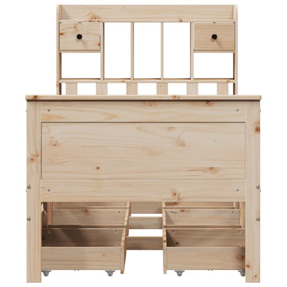 Bookcase Bed without Mattress 75x190 cm Small Single Solid Wood Pine