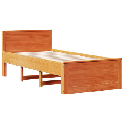 Bookcase Bed without Mattress Wax Brown 75x190 cm Small Single Solid Wood Pine