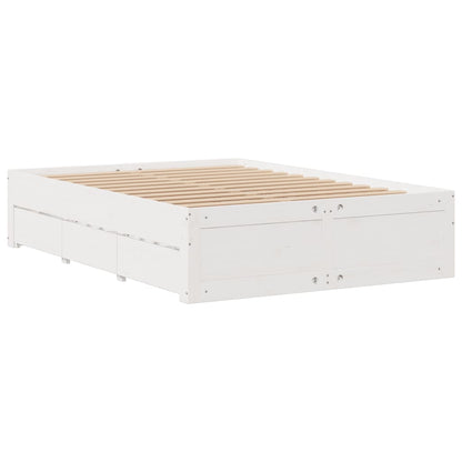 Bookcase Bed without Mattress White 140x200 cm Solid Wood Pine
