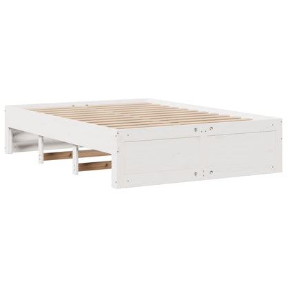 Bookcase Bed without Mattress White 140x200 cm Solid Wood Pine