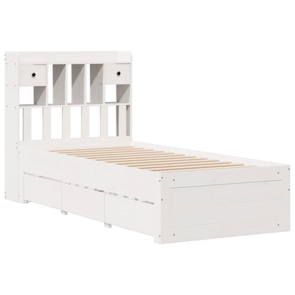 Bookcase Bed | White | Solid pinewood | 90x200 cm | Bookcase Bed
