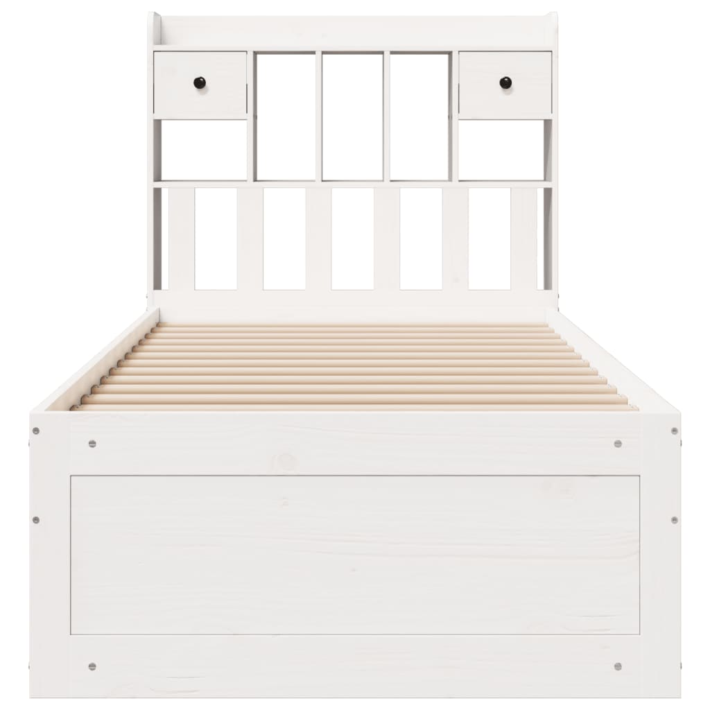 Bookcase Bed | White | Solid pinewood | 90x200 cm | Bookcase Bed
