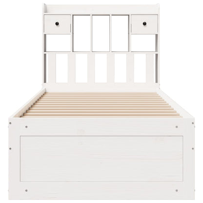Bookcase Bed | White | Solid pinewood | 90x200 cm | Bookcase Bed