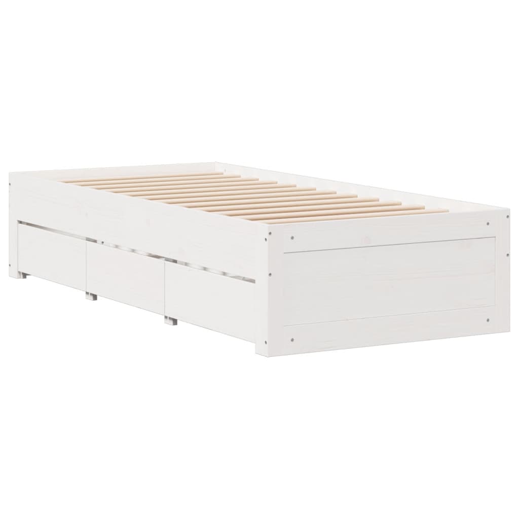 Bookcase Bed | White | Solid pinewood | 90x200 cm | Bookcase Bed