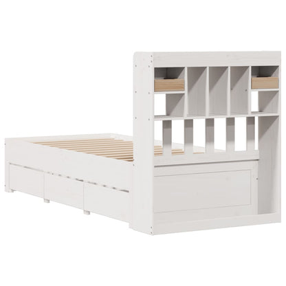 Bookcase Bed | White | Solid pinewood | 90x200 cm | Bookcase Bed