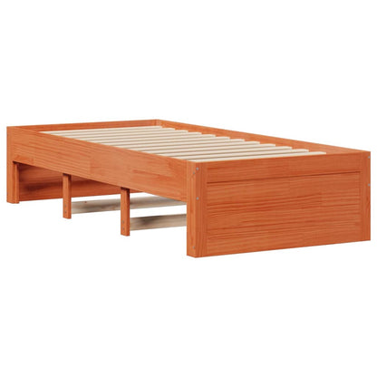 Bookcase Bed without Mattress Wax Brown 75x190 cm Small Single Solid Wood Pine