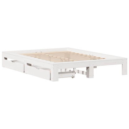 Bed Frame without Mattress White 160x200 cm Solid Wood Pine