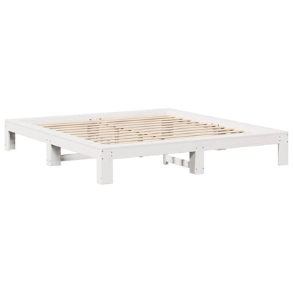 Bed Frame without Mattress White 160x200 cm Solid Wood Pine