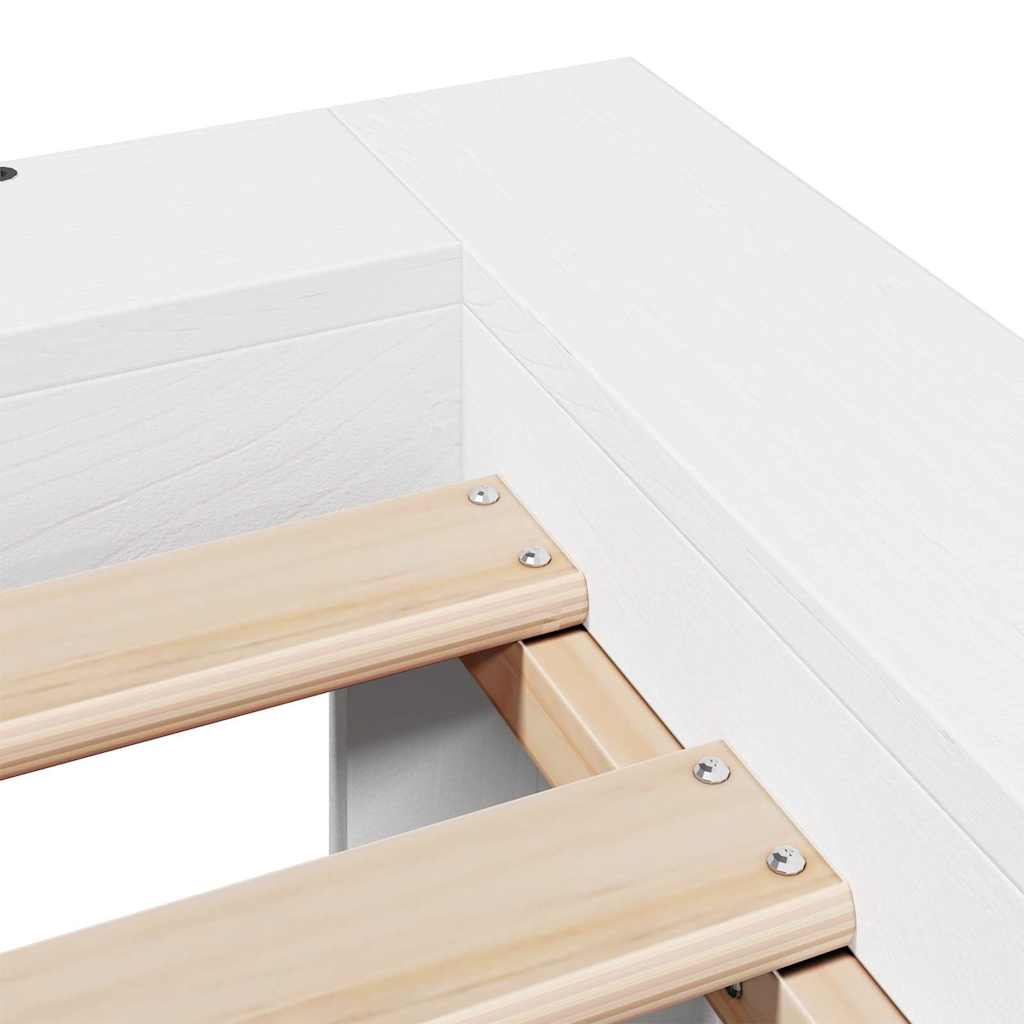 Bed Frame without Mattress White 160x200 cm Solid Wood Pine
