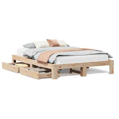 Bed Frame without Mattress 140x200 cm Solid Wood Pine