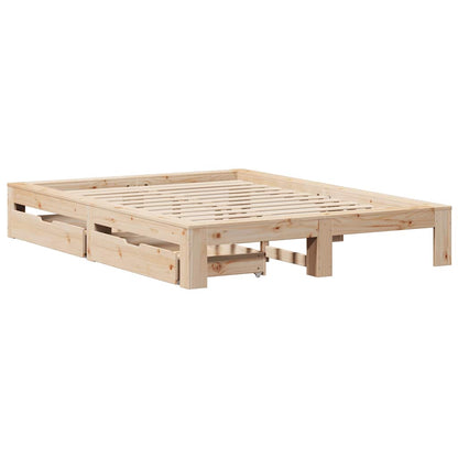 Bed Frame without Mattress 140x200 cm Solid Wood Pine