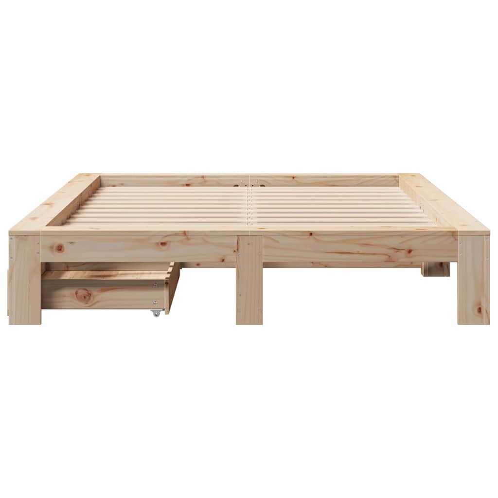 Bed Frame without Mattress 140x200 cm Solid Wood Pine