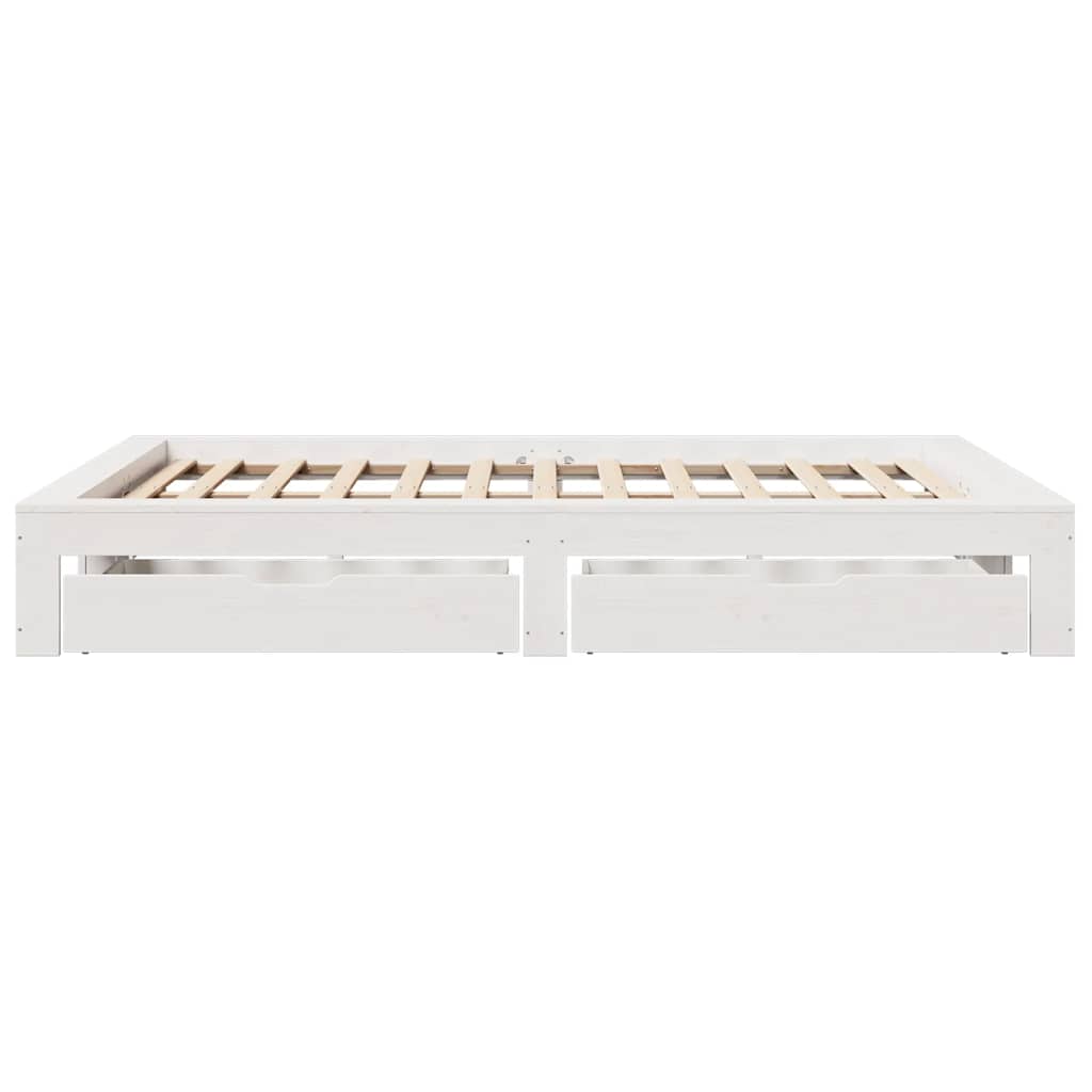Bed Frame without Mattress White 140x200 cm Solid Wood Pine