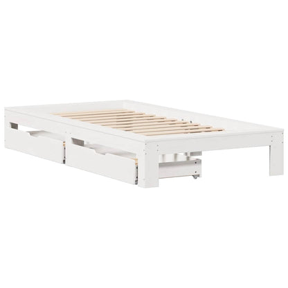 Bed Frame without Mattress White 100x200 cm Solid Wood Pine