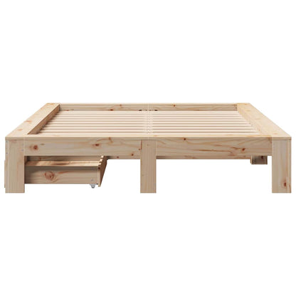 Bed Frame without Mattress 140x190 cm Solid Wood Pine
