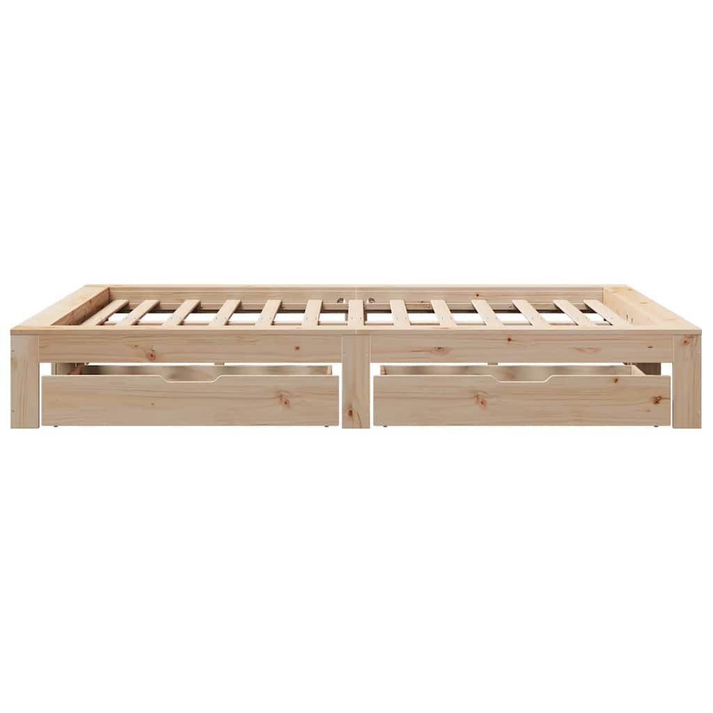 Bed Frame without Mattress 140x190 cm Solid Wood Pine