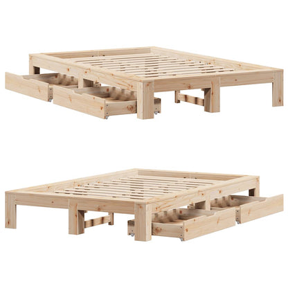 Bed Frame without Mattress 120x190 cm Small Double Solid Wood Pine