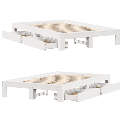Bed Frame without Mattress White 120x190 cm Small Double Solid Wood Pine