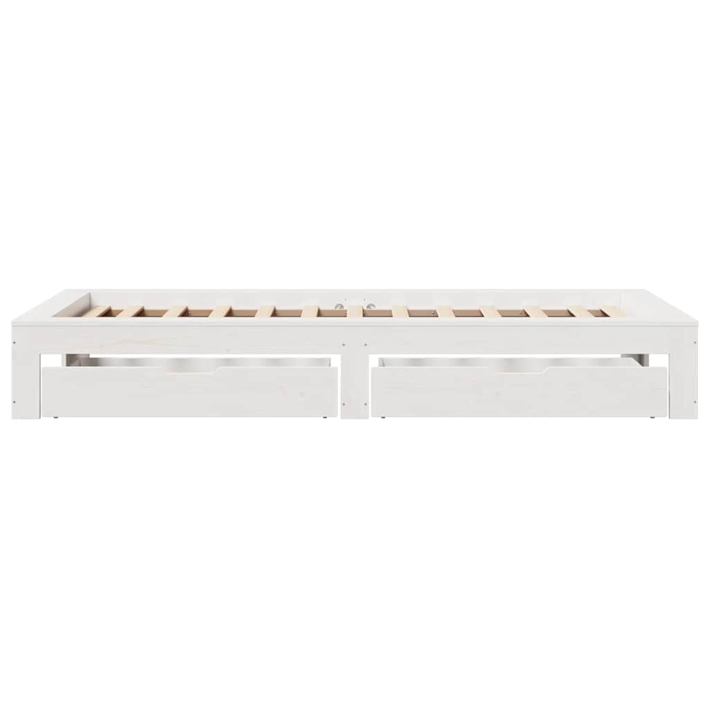 Bed Frame without Mattress White 75x190 cm Small Single Solid Wood Pine