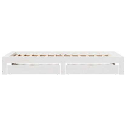 Bed Frame without Mattress White 75x190 cm Small Single Solid Wood Pine