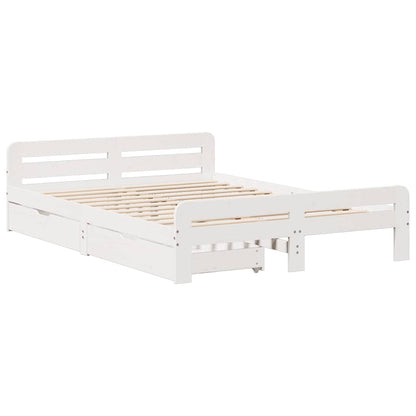 Bed Frame | White | Solid pinewood | King Size | Bed Frame | Rectangular