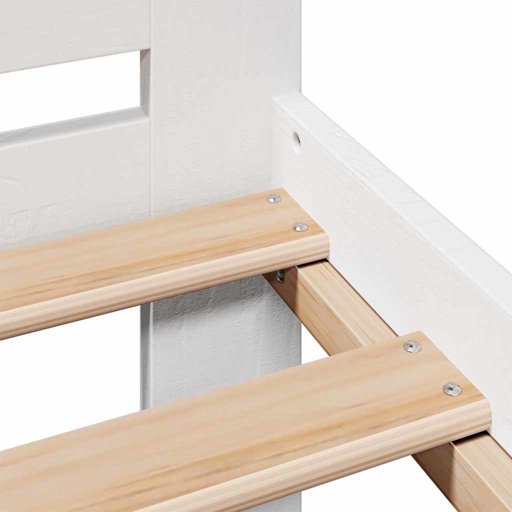 Bed Frame | White | Solid pinewood | King Size | Bed Frame | Rectangular