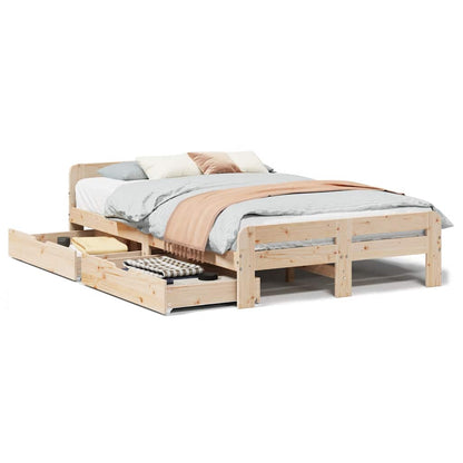 Bed frame without Mattress 120x200 cm Solid Wood Pine
