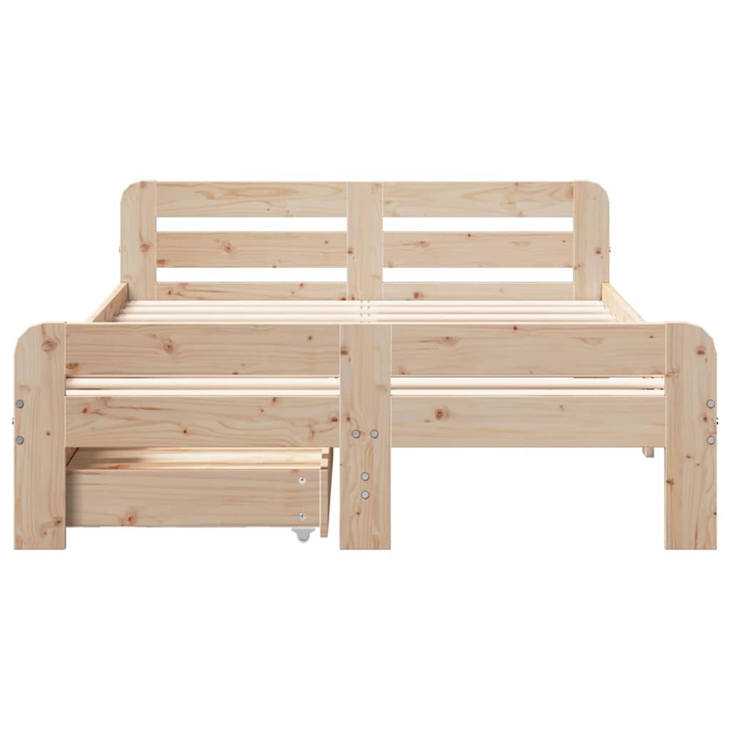 Bed frame without Mattress 120x200 cm Solid Wood Pine