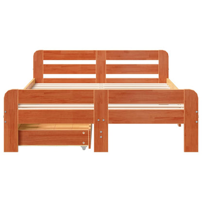 Bed frame without Mattress Wax Brown 120x200 cm Solid Wood Pine