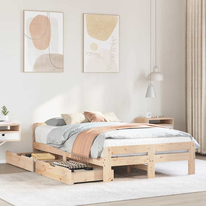 Bed Frame | Natural | Solid pinewood | Small Double | Bed Frame