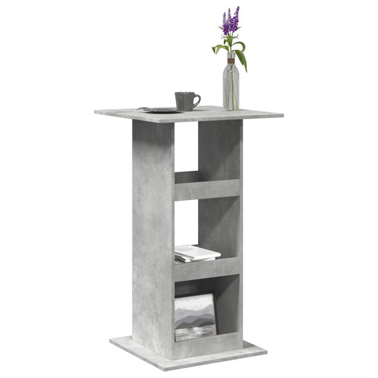 Bar Table with Storage Concrete Grey 60x60x102 cm