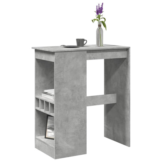 Bar Table with Racks Concrete Grey 90x47.5x103.5 cm