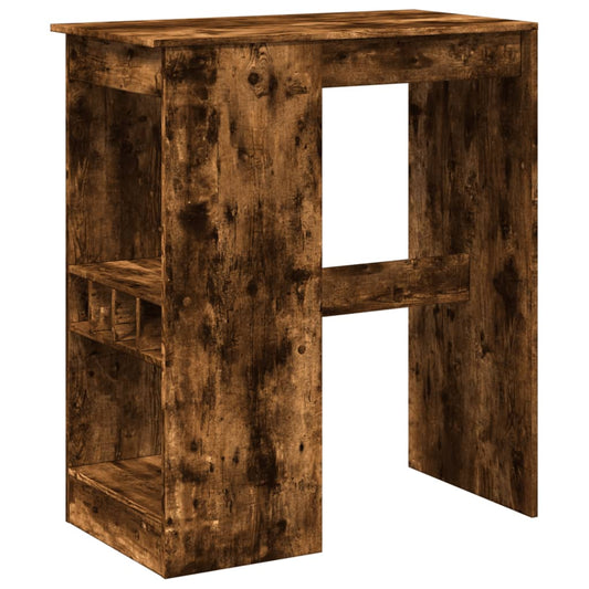 Bar Table with Racks Smoked Oak 90x47.5x103.5cm Engineered Wood