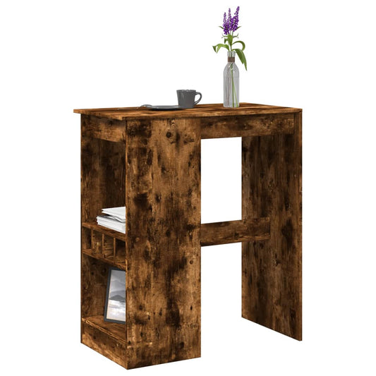 Bar Table with Racks Smoked Oak 90x47.5x103.5cm Engineered Wood