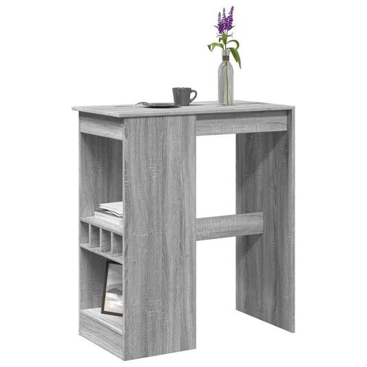 Bar Table with Racks Grey Sonoma 90x47.5x103.5 cm